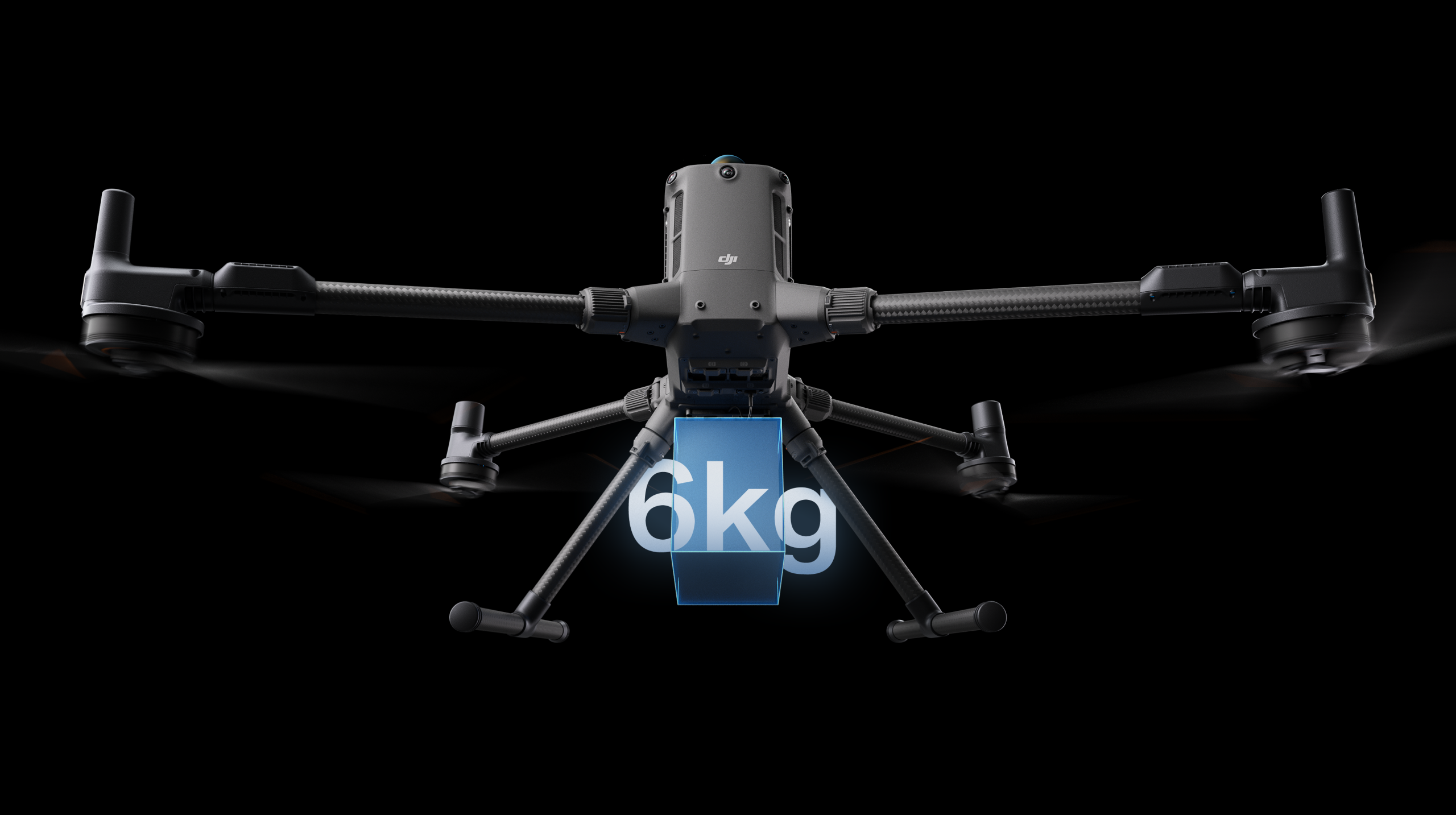 DJI Matrice 400 üzerinde 6 kg taşıma kapasitesini gösteren üretici görseli