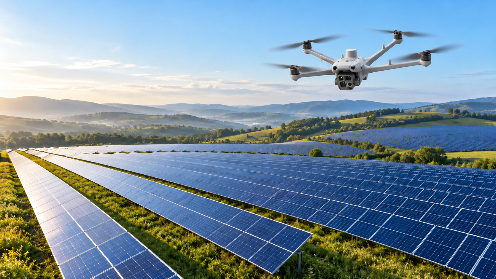 Matrice 4TD ile güneş enerjisi sahası — temsili uygulama görseli